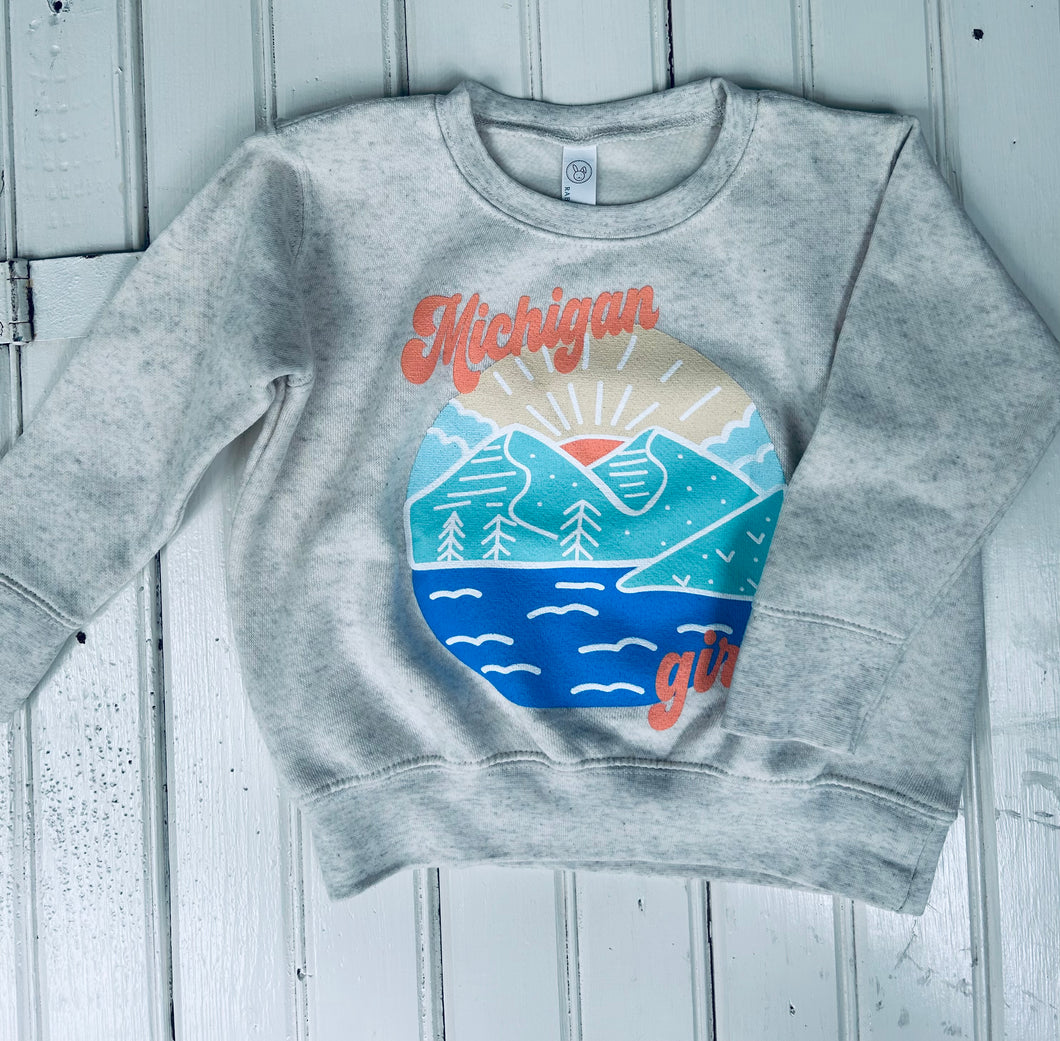 'Michigan Girl' Sky Meets Water Youth Sweatshirt