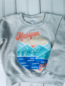 'Michigan Girl' Sky Meets Water Youth Sweatshirt