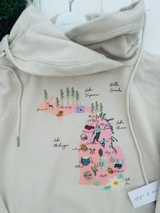 Michigan Girl + Ski Girl Funnelneck Sweatshirt