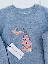 Load image into Gallery viewer, Michigan Girl + Ski Girl Youth Girls Crew Sweatshirt