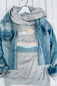 'Michigan Girl' Seagull Sunset Art Funnelneck Sweatshirt