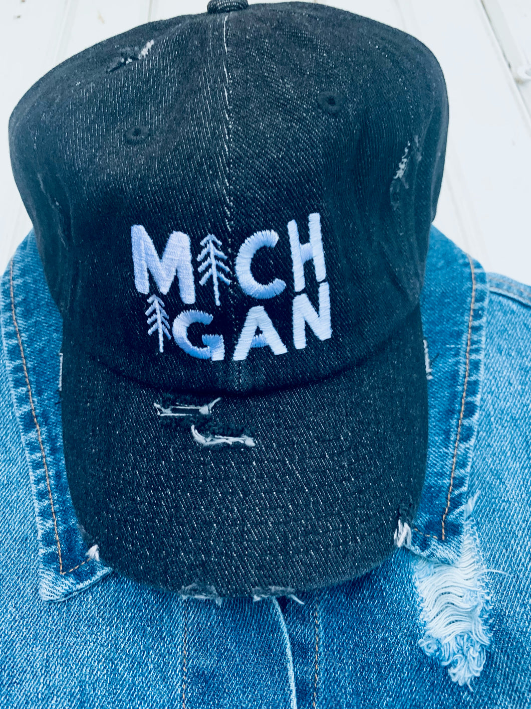 'Michigan Trees' Distressed Baseball cap